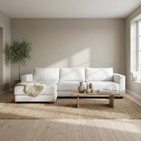 Abakus Direct Kaizer Corner Sofa with Bubble Fabric Left Facing in White
