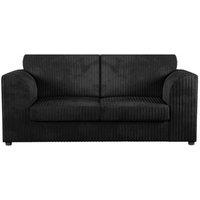 SOFASELECTION UK Jumbo Cord High Back 3 Seater Sofa Luxury in Black | Size: 4 Pack