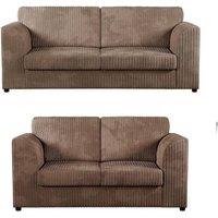 SOFASELECTION UK Jumbo Cord High Back 3+2 Seater Sofa Set in Beige | Size: 5 Pack