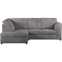 SOFASELECTION UK Jumbo Cord High Back Left Hand 4 Seater Corner Sofa in Grey | Size: 4 Pack