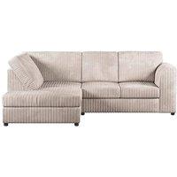 SOFASELECTION UK Jumbo Cord High Back Left Hand 4 Seater Corner Sofa in Cream | Size: 4 Pack