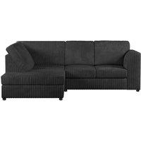 SOFASELECTION UK Jumbo Cord High Back Left Hand 4 Seater Corner Sofa in Black | Size: 4 Pack