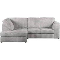 SOFASELECTION UK Jumbo Cord High Back Left Hand 4 Seater Corner Sofa in Silver | Size: 4 Pack