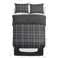 Grace Premium 4 Pack Super Soft Duvet Cover Set with Fitted Sheet in Charcoal | Size: King
