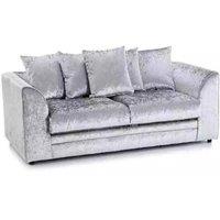 SOFA SCENE LTD CHICAGO 3 SEATER SOFA IN CRUSHED VELVET SILVER