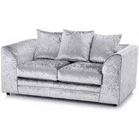 SOFA SCENE LTD CHICAGO 2 SEATER SILVER CRUSHED VELVET SOFA