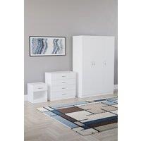 Home Discount Vida Designs Riano 3Pc Bedroom Set - 4 Drawer Chest, 3 Door Wardrobe in White
