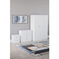 Home Discount Vida Designs Riano 3Pc Bedroom Set - 2 Drawer Bedside, 3 Door Wardrobe in White