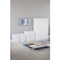 Home Discount Vida Designs 4Pc Bedroom Set 2x3Drawer Bedside, 4Drawer, 3 Dr Wardrobe in White