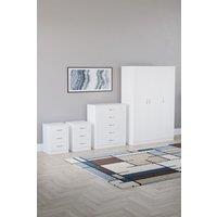 Home Discount Vida Designs 4Pc Bedroom Set 2x3Drawer Bedside, 5Drawer, 3 Dr Wardrobe in White