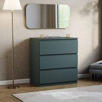 HD Designs Denver 3 Drawer Chest of Drawers Storage in Green