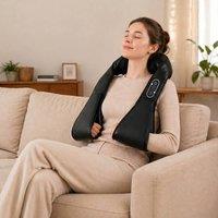 HOMCOM Neck Massager with Heat, Deep Tissue Shiatsu 3D Kneading Massager in Black