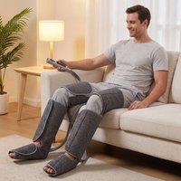 HOMCOM Leg Massagers for Pain & Circulation, Foot Massager with Heat in Grey