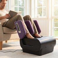 HOMCOM 2 in 1 Foot Massager Machine & Ottoman with Heat in Purple