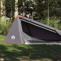 Berkfield Home Camping Tent Tunnel 1-Person Grey & Orange Waterproof