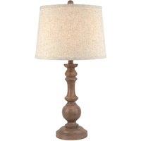 KDMD Seraphia Table Lamp with Edged Linen Shade - Modern & Elegant Lighting in Brown