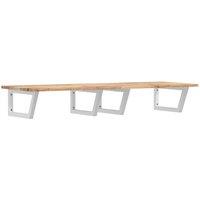 Berkfield Home Basin Shelf Wall Mounted Steel & Solid Wood Acacia in Brown