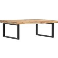 Berkfield Home Basin Shelf Wall Mounted Steel & Solid Wood Acacia in Brown