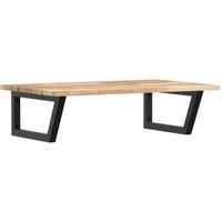 Berkfield Home Basin Shelf Wall Mounted Steel & Solid Wood Acacia in Brown
