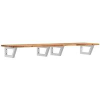 Berkfield Home Basin Shelf Wall Mounted Steel & Solid Wood Acacia in Brown