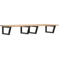 Berkfield Home Basin Shelf Wall Mounted Steel & Solid Wood Acacia in Brown