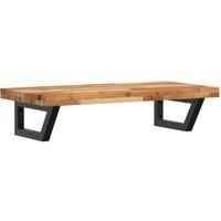 Berkfield Home Basin Shelf Wall Mounted Steel & Solid Wood Acacia in Brown