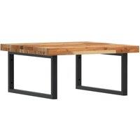 Berkfield Home Basin Shelf Wall Mounted Steel & Solid Wood Acacia in Brown