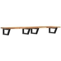 Berkfield Home Basin Shelf Wall Mounted Steel & Solid Wood Acacia in Brown