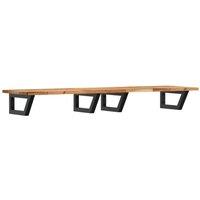 Berkfield Home Basin Shelf Wall Mounted Steel & Solid Wood Acacia in Brown