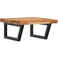 Berkfield Home Basin Shelf Wall Mounted Steel & Solid Wood Acacia in Brown