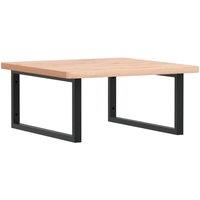 Berkfield Home Basin Shelf Wall Mounted Steel & Solid Wood Beech in Natural