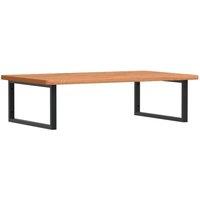 Berkfield Home Basin Shelf Wall Mounted Steel & Solid Wood Beech in Brown