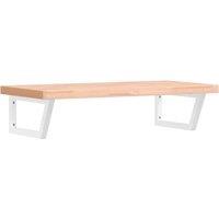 Berkfield Home Basin Shelf Wall Mounted Steel & Solid Wood Beech in Brown