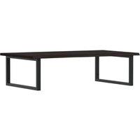 Berkfield Home Basin Shelf Wall Mounted Steel & Solid Wood Oak in Brown