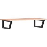 Berkfield Home Basin Shelf Wall Mounted Steel & Solid Wood Oak in Brown