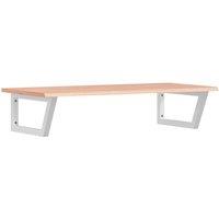Berkfield Home Basin Shelf Wall Mounted Steel & Solid Wood Oak in Brown