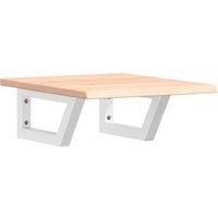 Berkfield Home Basin Shelf Wall Mounted Steel & Solid Wood Oak in Light Tan