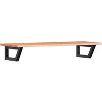 Berkfield Home Basin Shelf Wall Mounted Steel & Solid Wood Oak in Brown