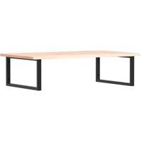 Berkfield Home Basin Shelf Wall Mounted Steel & Solid Wood Oak in Light Oak