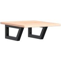Berkfield Home Basin Shelf Wall Mounted Steel & Solid Wood Oak in Light Brown