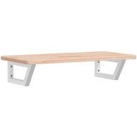 Berkfield Home Basin Shelf Wall Mounted Steel & Solid Wood Oak in Brown