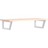 Berkfield Home Basin Shelf Wall Mounted Steel & Solid Wood Oak in Brown