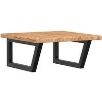 Berkfield Home Basin Shelf Wall Mounted Steel & Solid Wood Oak in Brown
