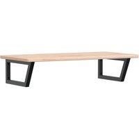 Berkfield Home Basin Shelf Wall Mounted Steel & Solid Wood Oak in Light Brown