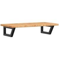 Berkfield Home Basin Shelf Wall Mounted Steel & Solid Wood Oak in Brown