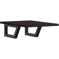 Berkfield Home Basin Shelf Wall Mounted Steel & Solid Wood Oak in Brown
