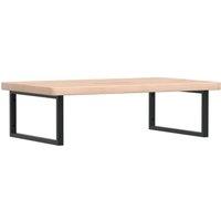 Berkfield Home Basin Shelf Wall Mounted Steel & Solid Wood Oak in Brown