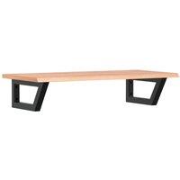 Berkfield Home Basin Shelf Wall Mounted Steel & Solid Wood Oak in Brown