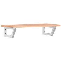 Berkfield Home Basin Shelf Wall Mounted Steel & Solid Wood Oak in Brown