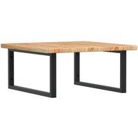 Berkfield Home Basin Shelf Wall Mounted Steel & Solid Wood Oak in Brown